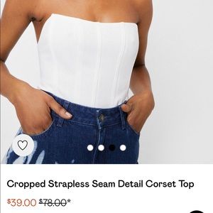 Nasty gal white strapless crop top corset
